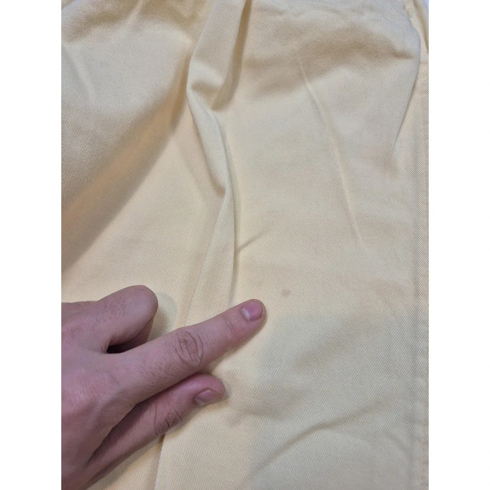 Polo Ralph Lauren Classic Golf Pants Mens 34x28 Yellow Pleated Chino USA FLAW